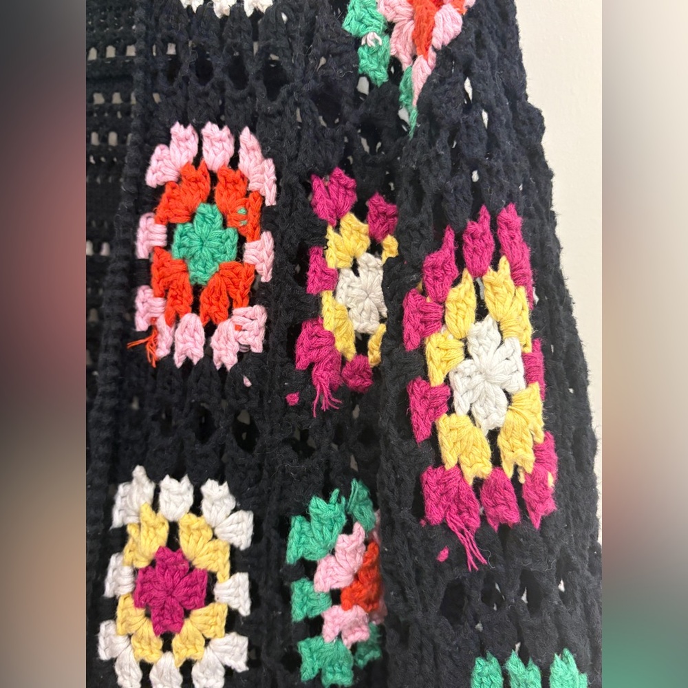 Granny Square Open Cardigan Crochet Sweater - Floral Sz. SM – Wild Fable 🖤✨ - Picture 13 of 13
